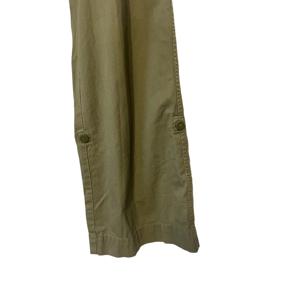 J. Crew Y2K 2000s Low Rise Utility Green Cotton Chino Pants Roll Up Capri Sz‎ 0